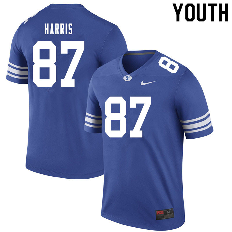 Youth #87 Koy Harris BYU Cougars College Football Jerseys Sale-Royal - Click Image to Close